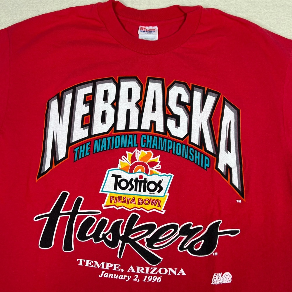 Vintage Nebraska Huskers 1996 Fiesta Bowl Shirt Mens XL‎ National Championship